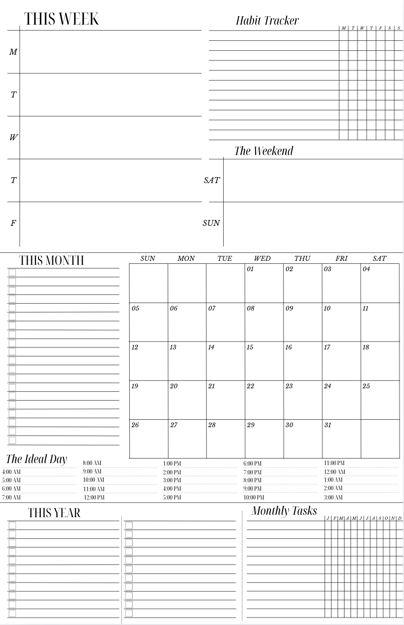 2026 Vertical Planner